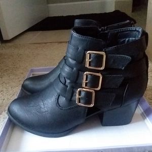 Black Buckle Booties